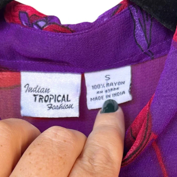 Vintage Red Hat Ladies' Sheer Blouse Size Large - Excellent Condition - Picture 3 of 6